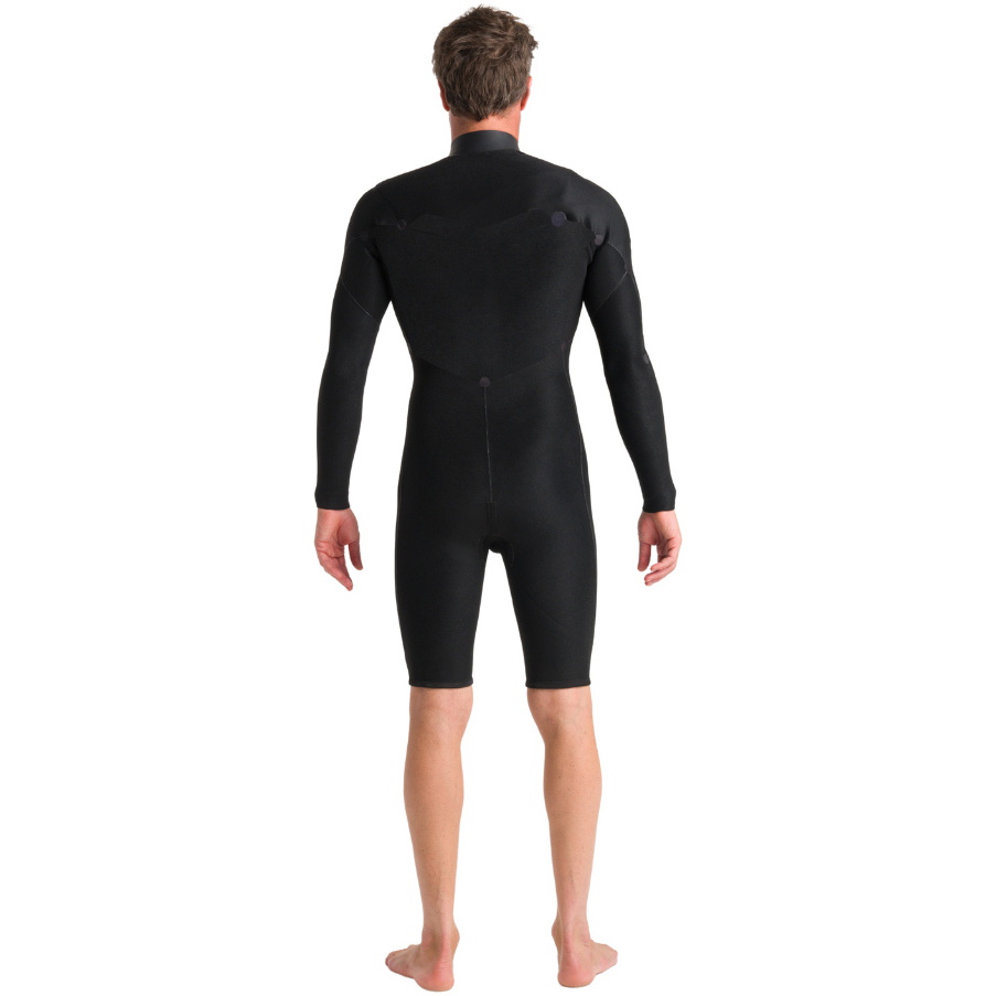 2026 C-Skins Mens NuWave Session 3/2mm Chest Zip Springsuit Wetsuit C-NSE32SPM - Black / Meteor X / Petrol